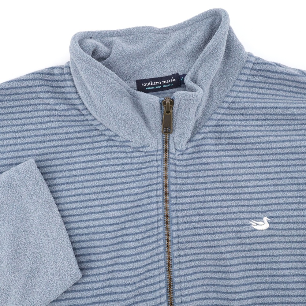 Southern Marsh 1/4 Zip Ribbed Fleece Pullover Blue Long Sleeve Mens XL Shirt